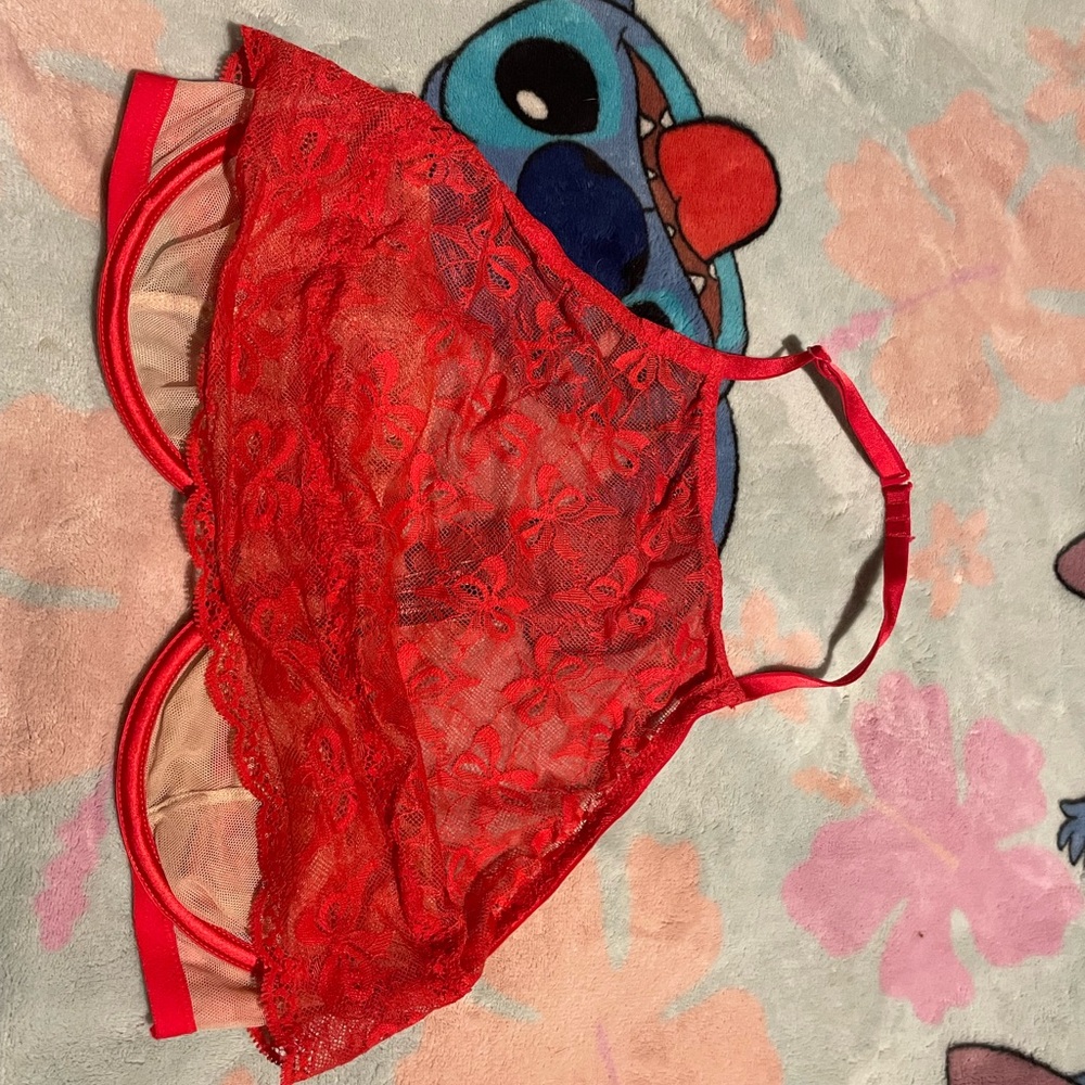 Victoria's Secret Red Lace Halter Bralette